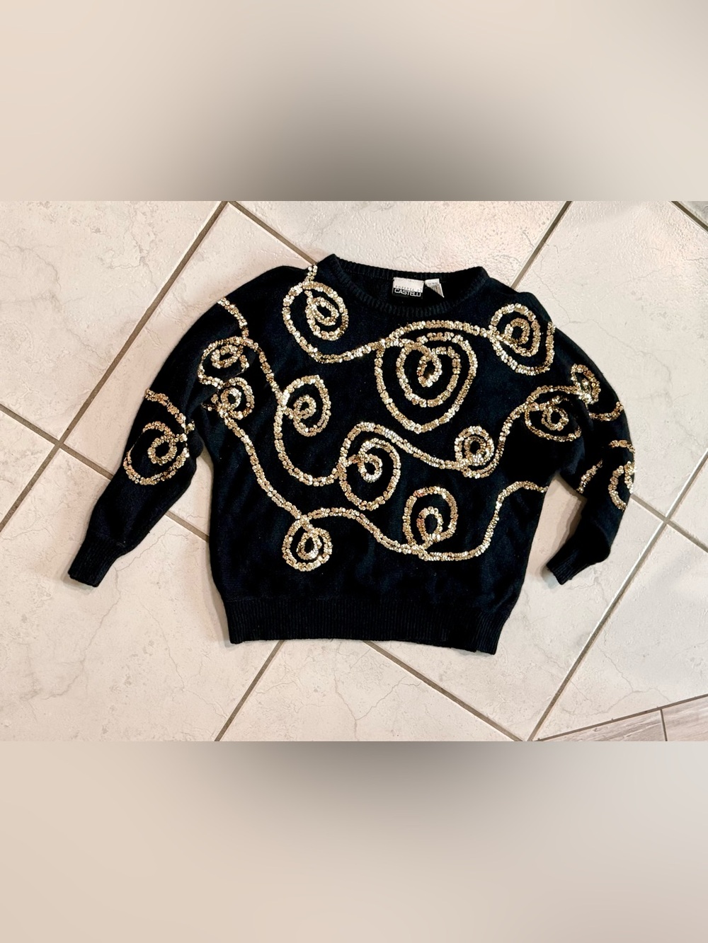 Roberta Di Castelli sweater gold sequins black